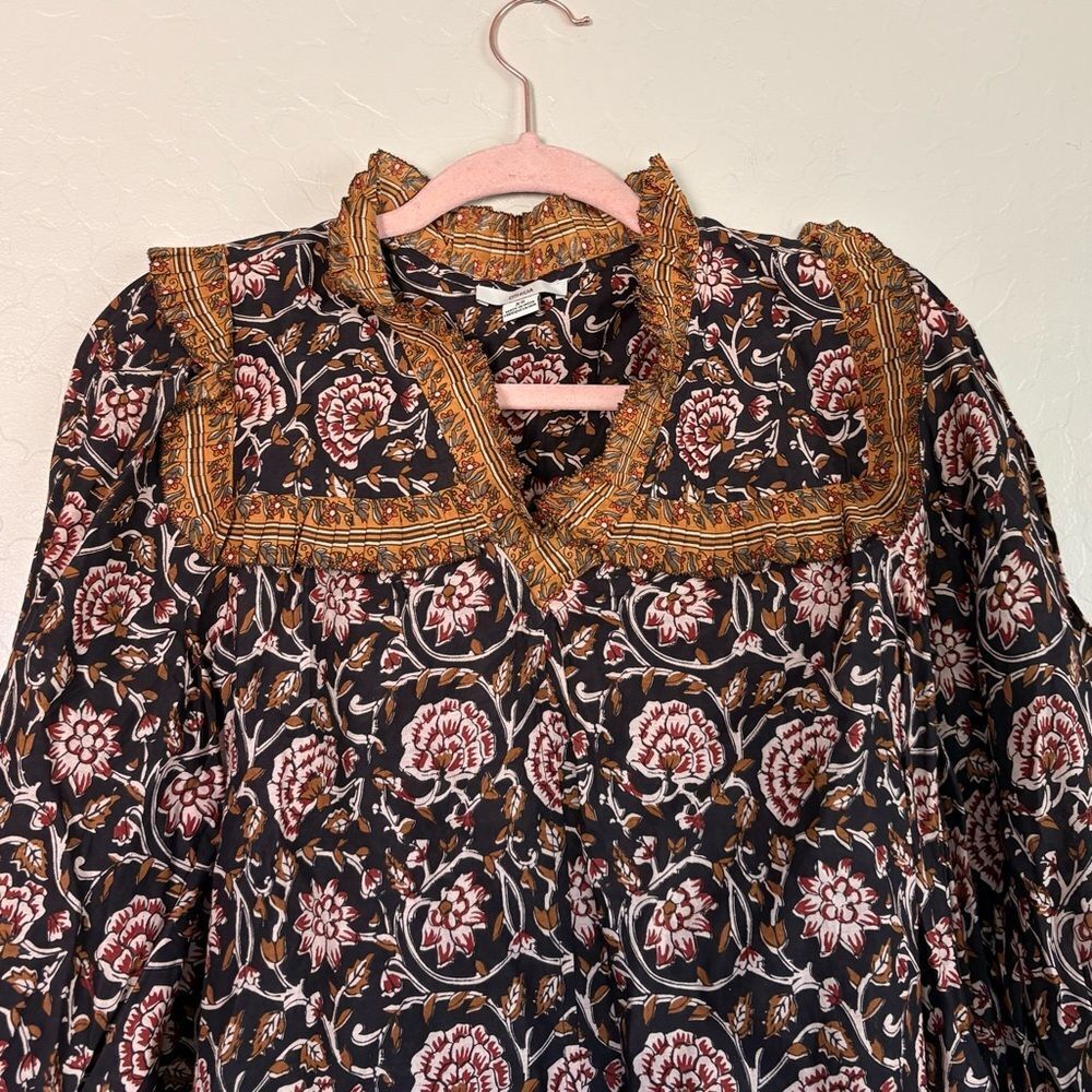 Anthropologie Othilia Sera Ruffled Floral Top Extra Small - Picture 4 of 9